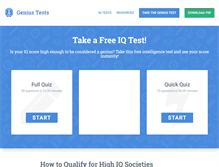 Tablet Screenshot of geniustests.com